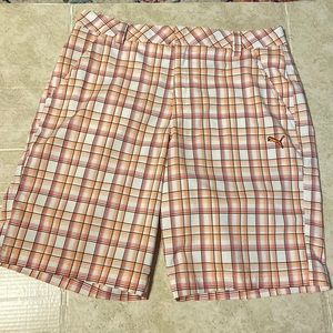 Puma Plaid Polyester Golf Shorts